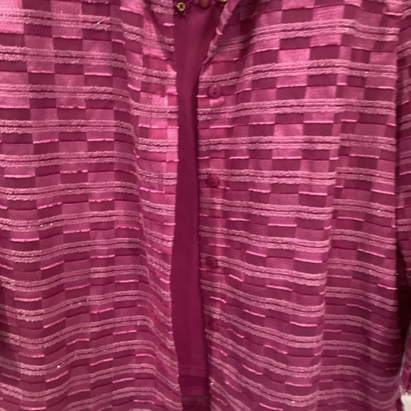 Alfred Dunner Fuchsia Textured Jacket and Top Set - Picture 3 of 8